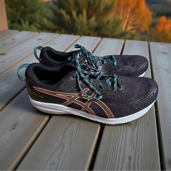 ASICS FujiLite 3 Trail Running Shoes Men’s 11.5 FlyteFoam Black Orange Purple - Picture 7 of 15